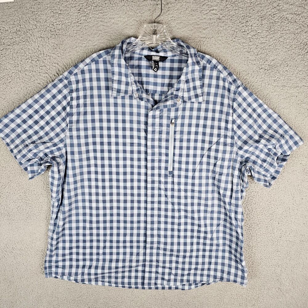 Alaskan Hardgear AKHG Roadless Short Sleeve Shirt Mens 2XL Slim Fit Blue Plaid